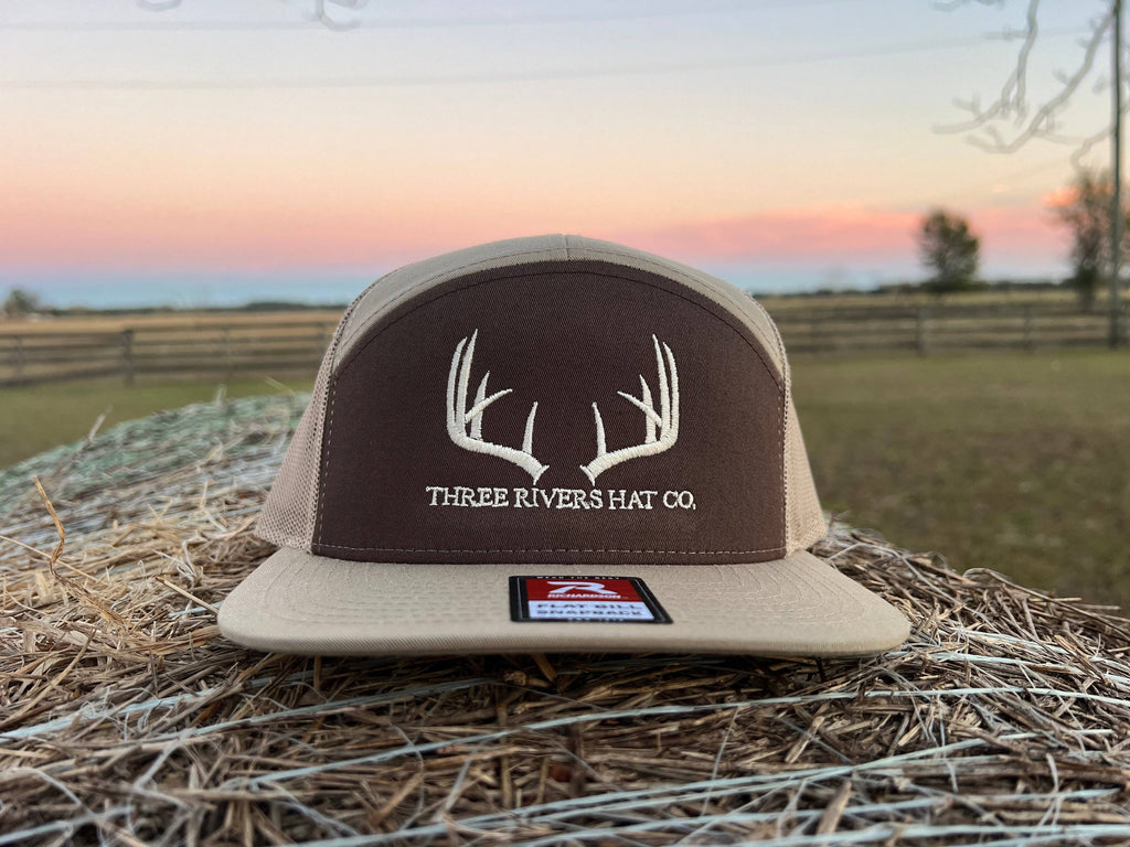 Classic Whitetail Rack - Flatbill Snapback Hat - Richardson 168