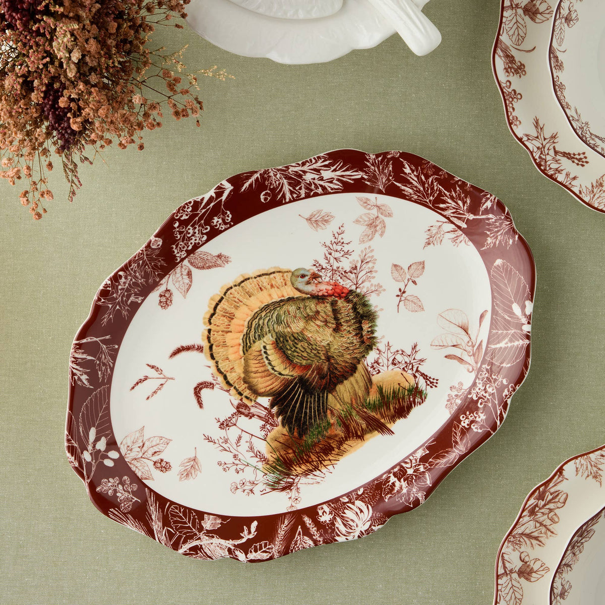 Pheasant Grove Oval Platter 16" x 12"