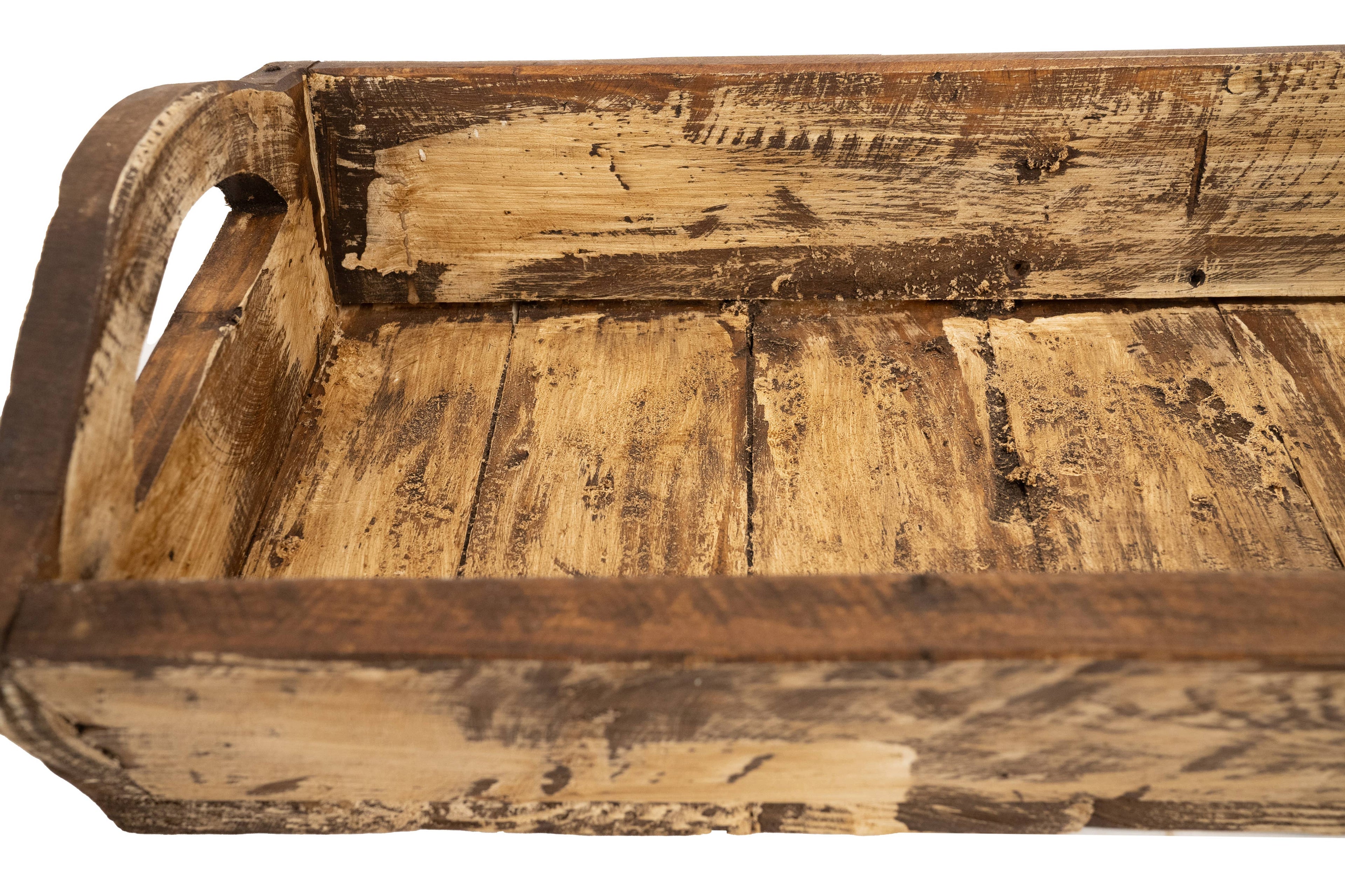 Kerrville Farmhouse Wood Tray W/ Handles-9x20x7 inches-NEW