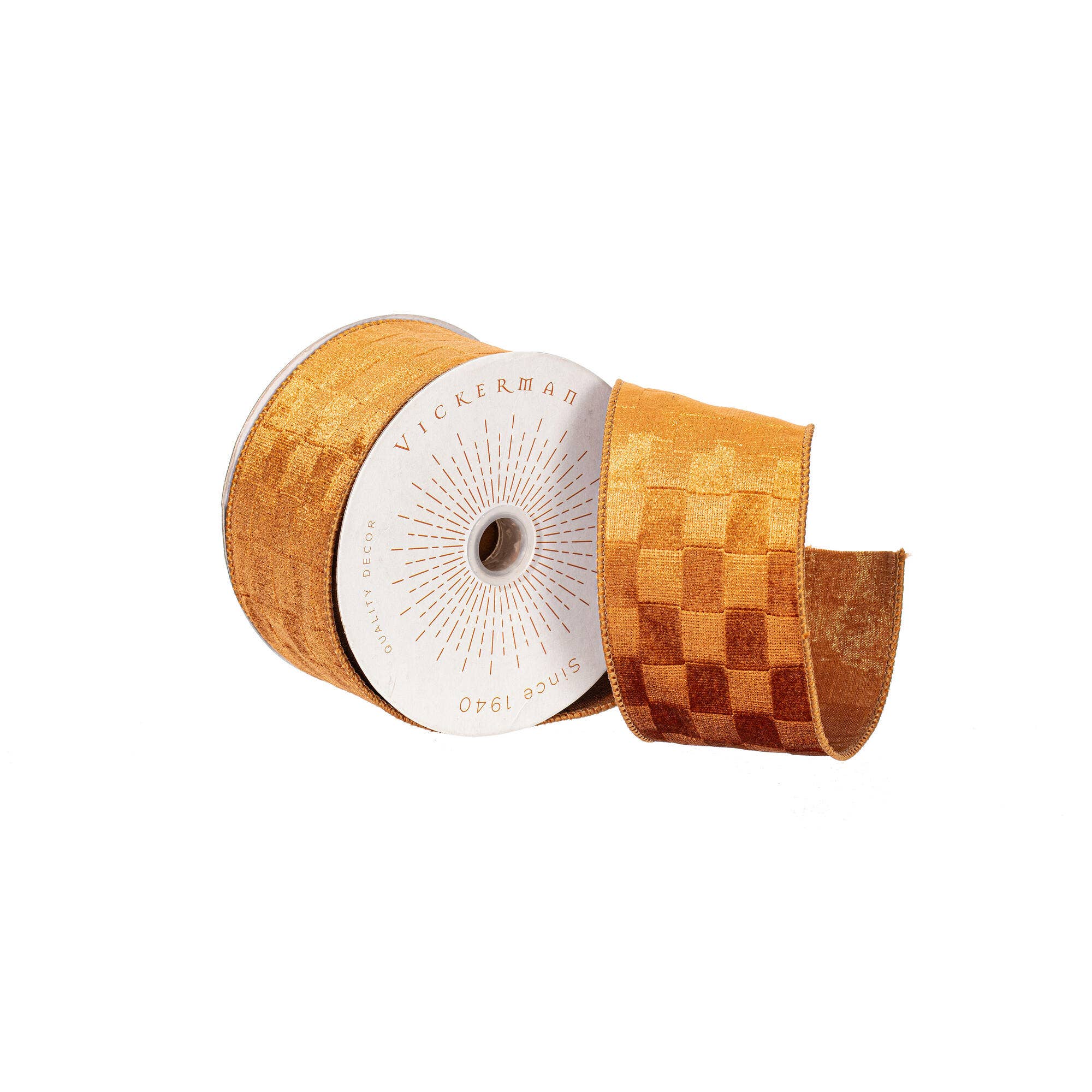 2.5"x10yd Mocha Velvet Checkered Satin