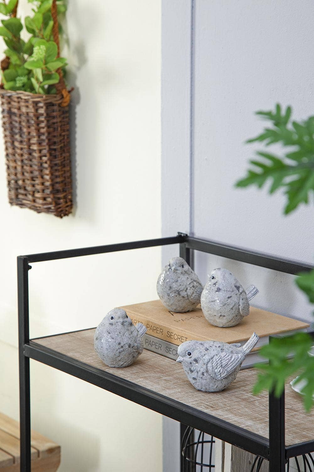 S/4 4.7x2.7x4"H Resin Sparkly Snow Bird 16S/CTN