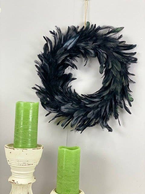 Black Schlappen Feather Wreath