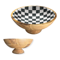 Black Check 12" Decorative Pedestal Bowl Item 2-02