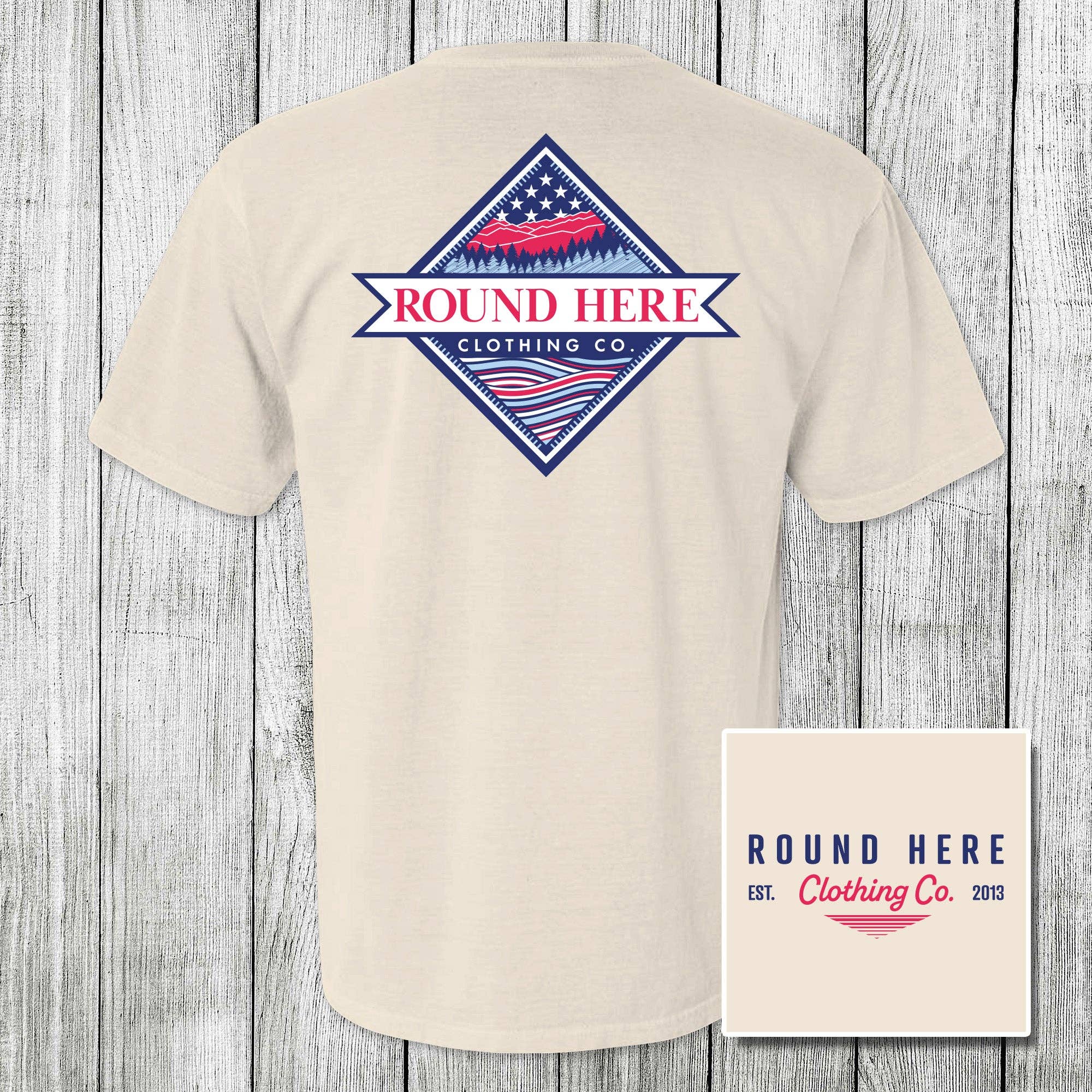 'Round Here Clothing Patriotic Mountains
