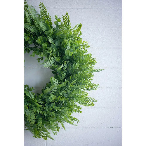 20x4x20" Greenery Wreath - Green
