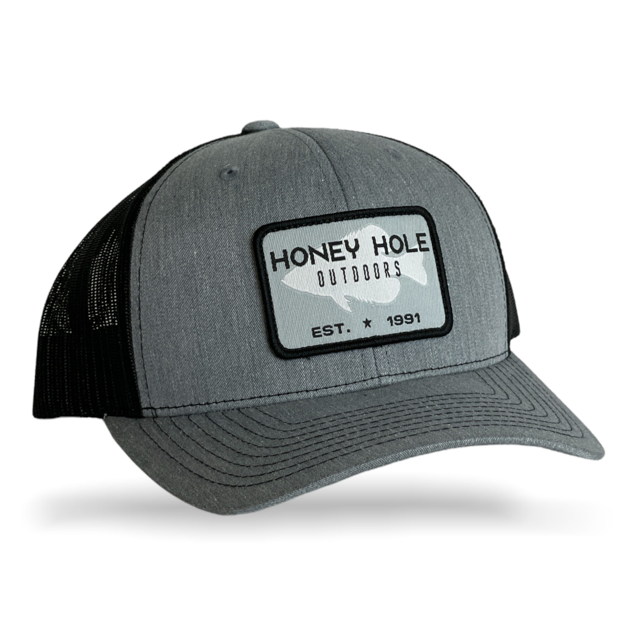 Snapback - White Crappie - Heather Grey/Black