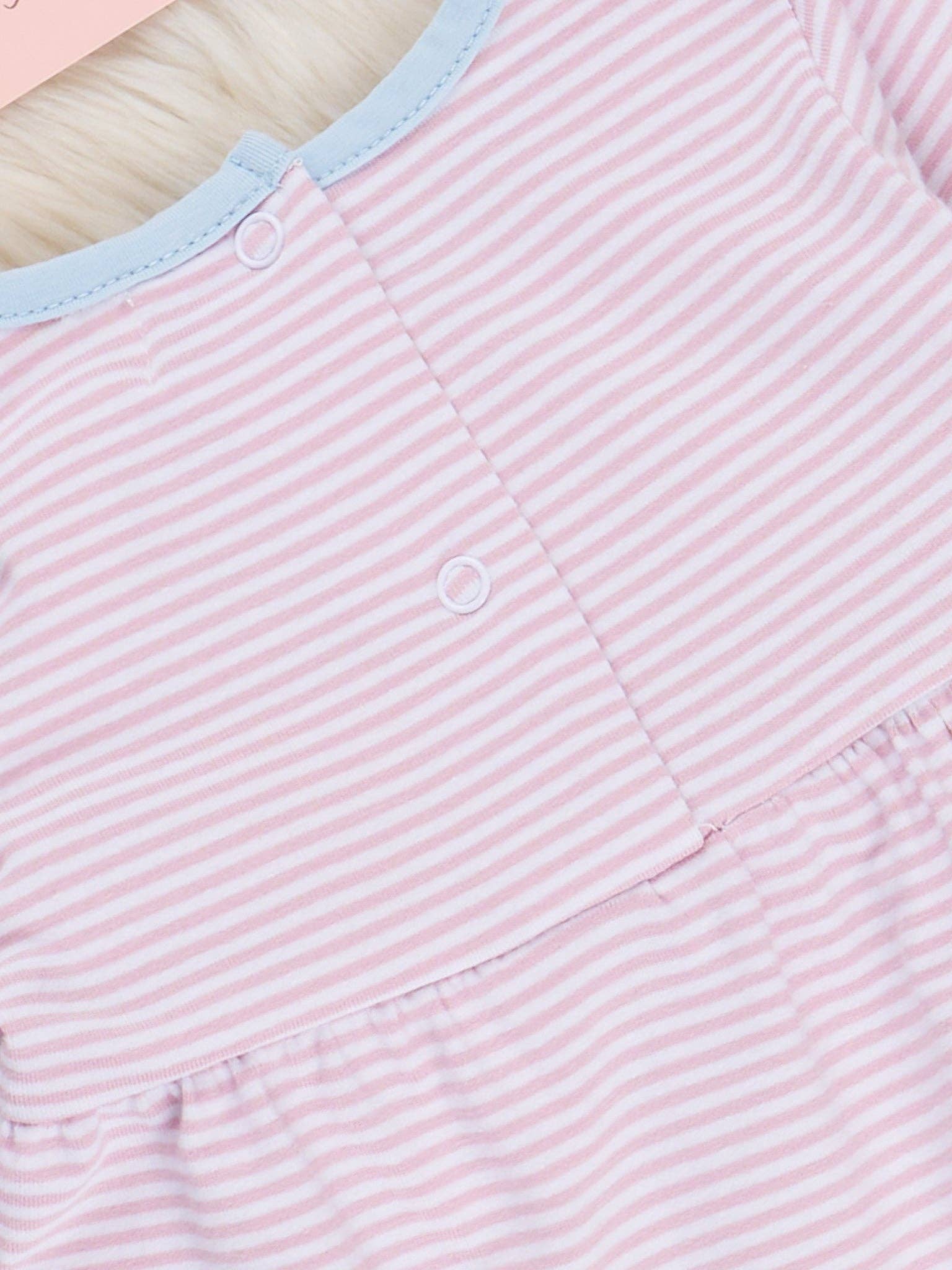Blushing Stripes Ruffle Sleeper Pajamas