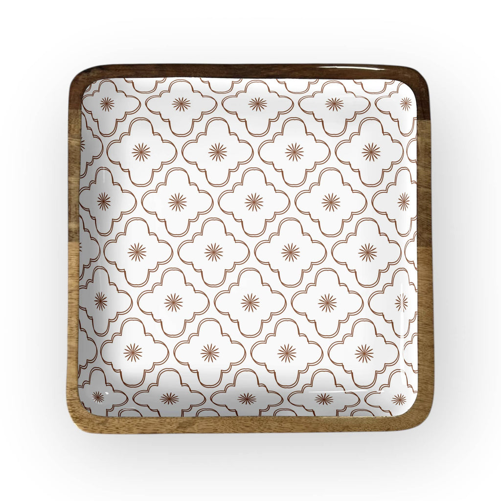 White Medallion Square Trays (12" in Pack of 2) 6-45-A