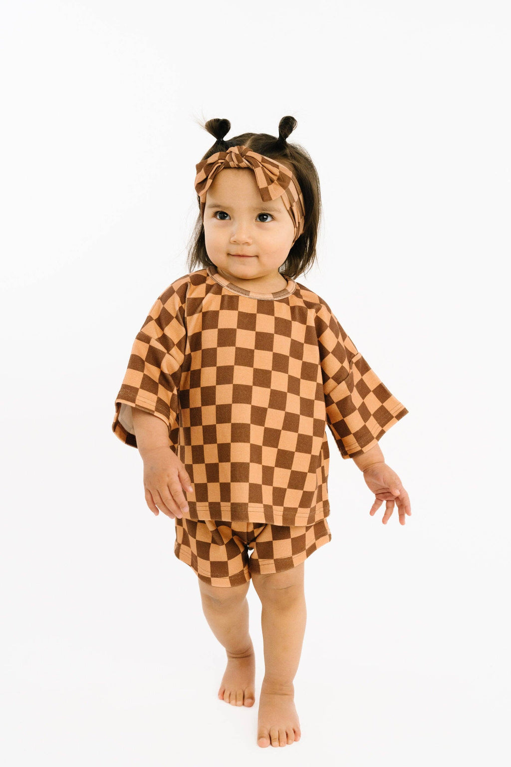 Espresso Checkered Slouchy Set