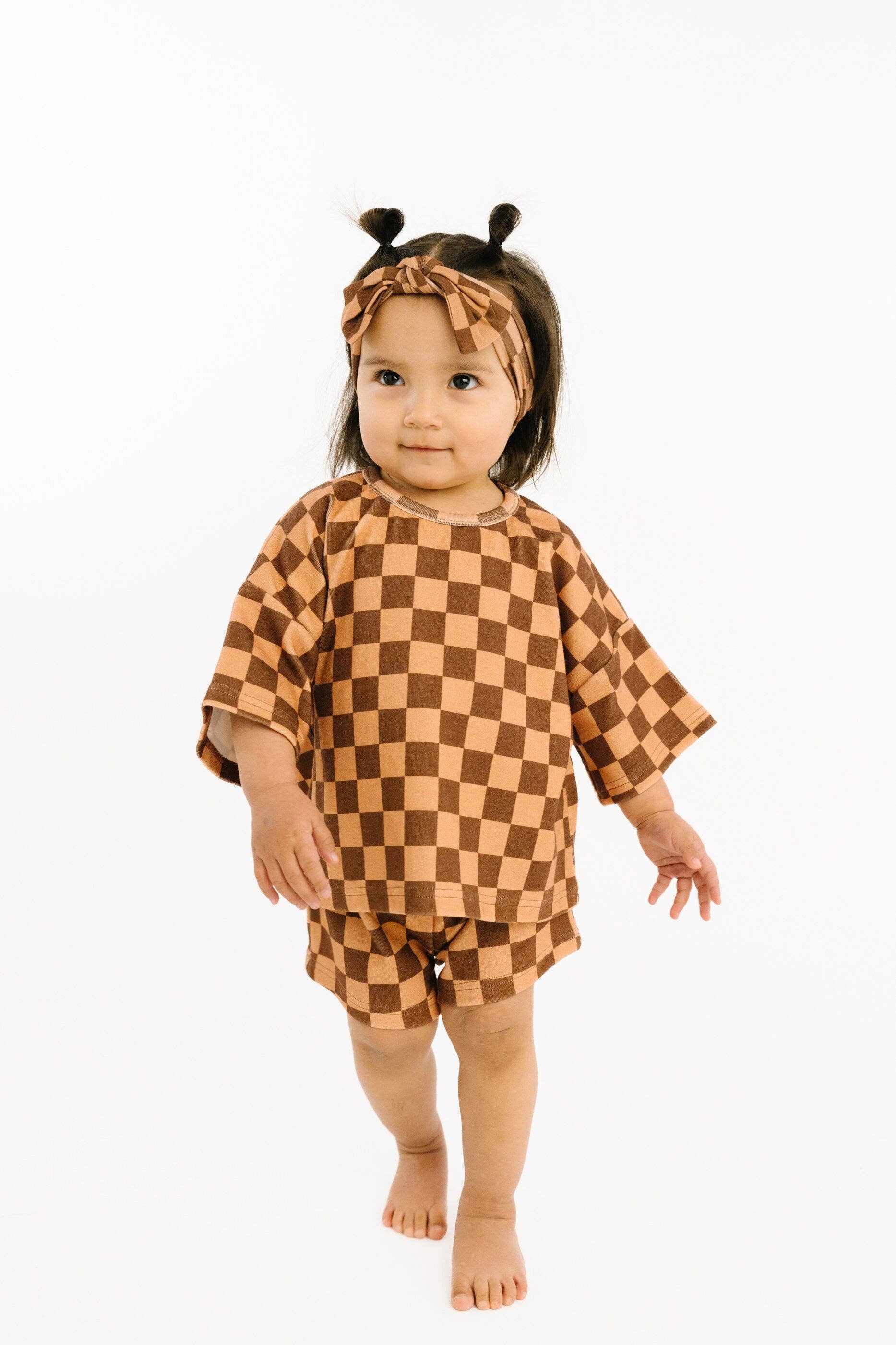 Espresso Checkered Slouchy Set
