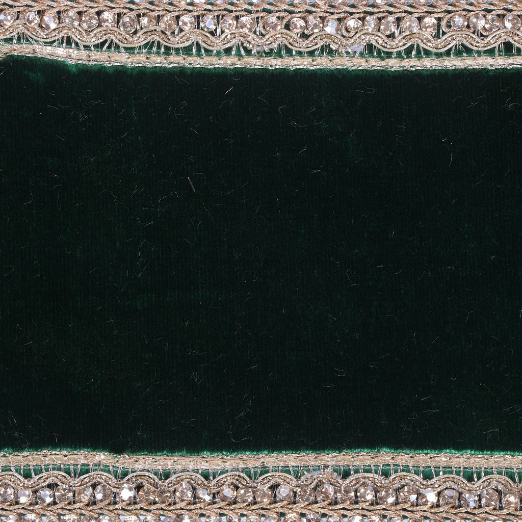 4"x5yd Emerald Velvt Champgne Jewel Trim