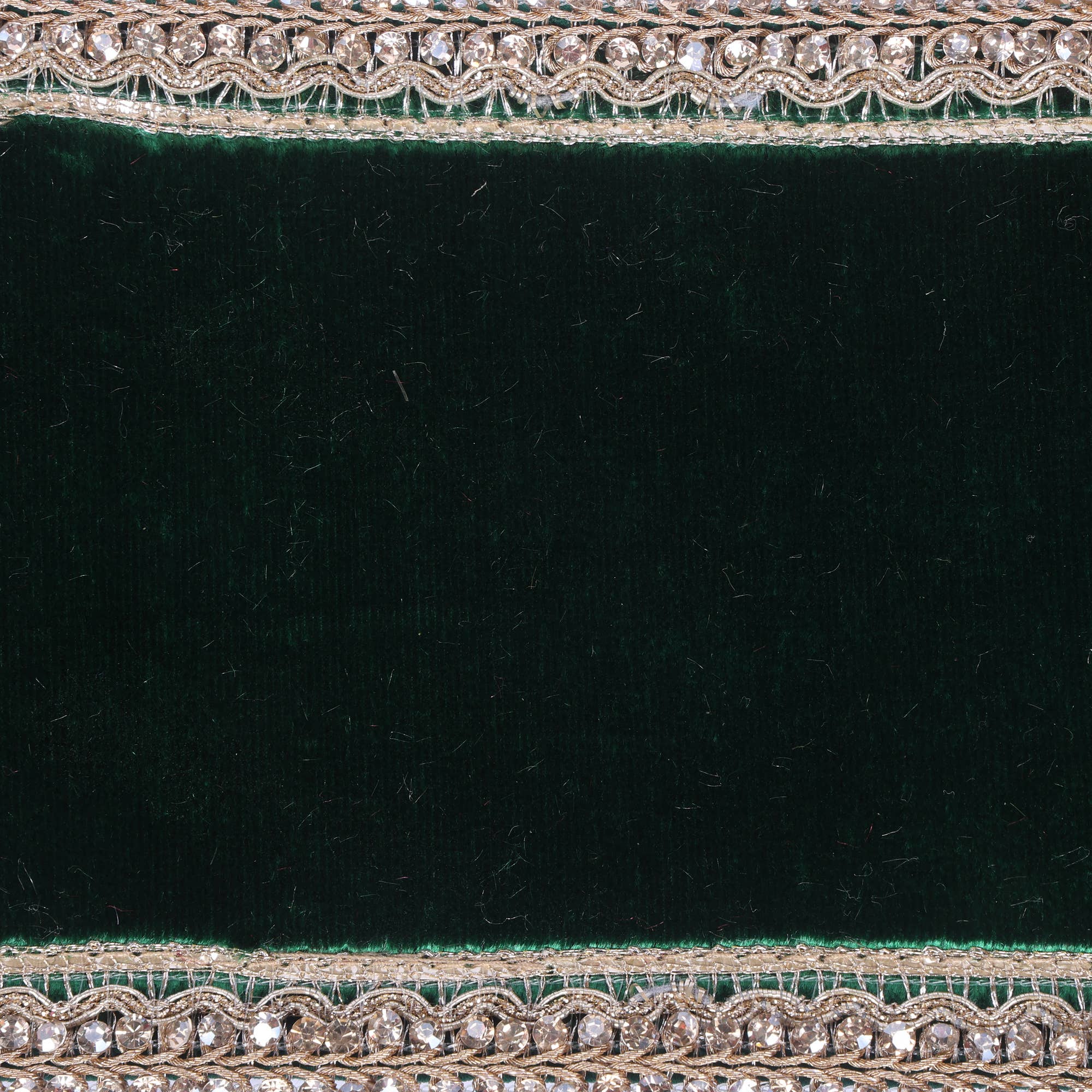 4"x5yd Emerald Velvt Champgne Jewel Trim