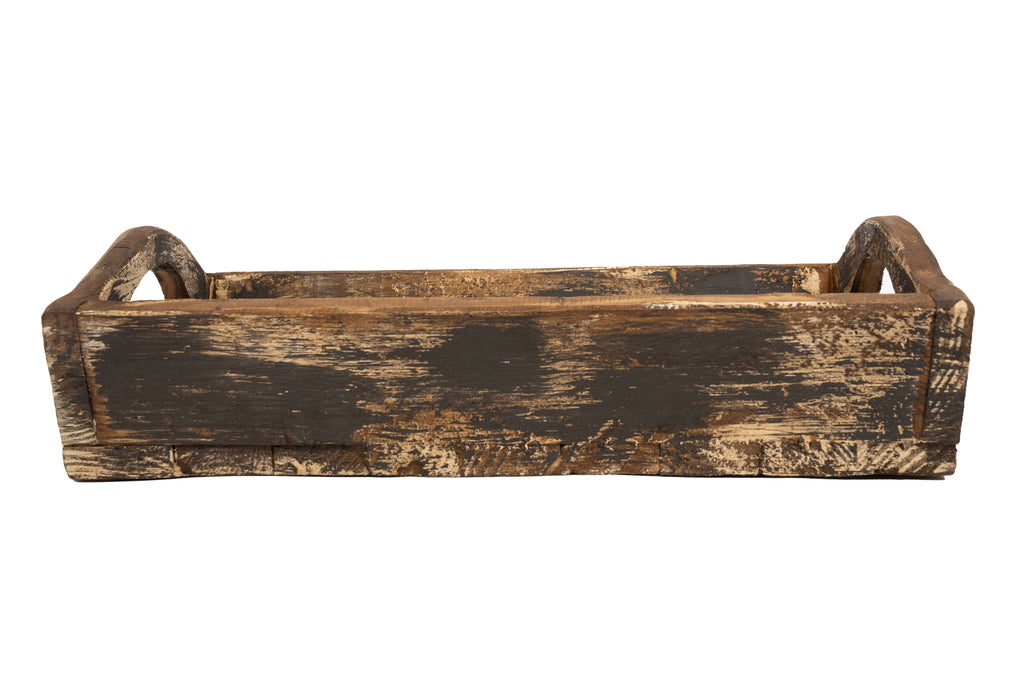 Kerrville Farmhouse Wood Tray W/ Handles-9x20x7 inches-NEW