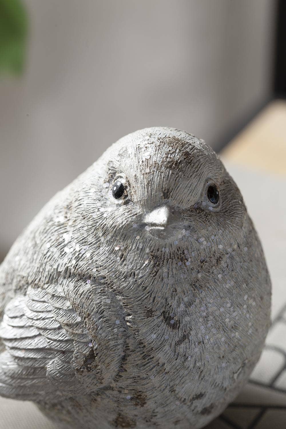 S/4 4.7x2.7x4"H Resin Sparkly Snow Bird 16S/CTN