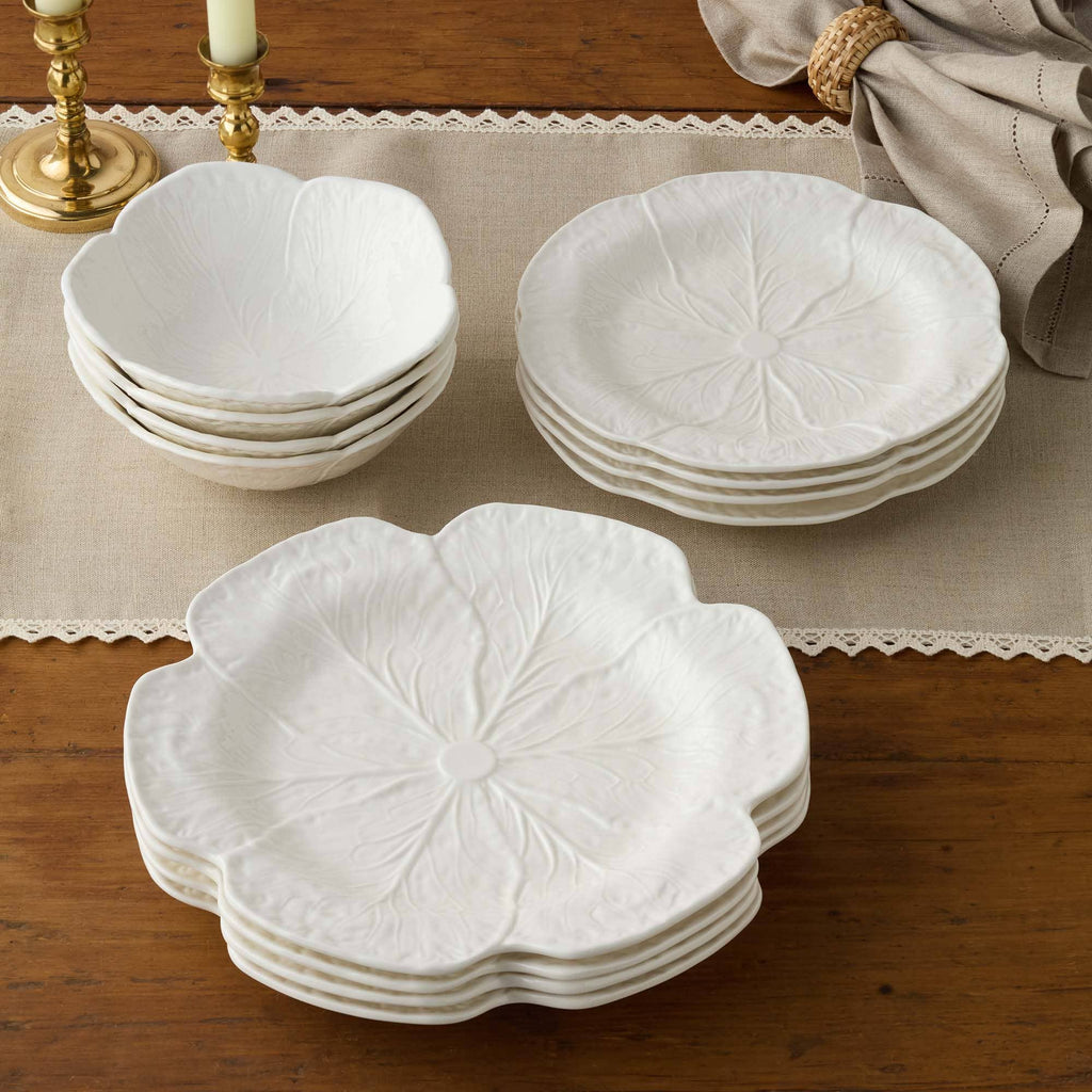 Le Jardin White Cabbage 3-D Dinner Plate 11 in