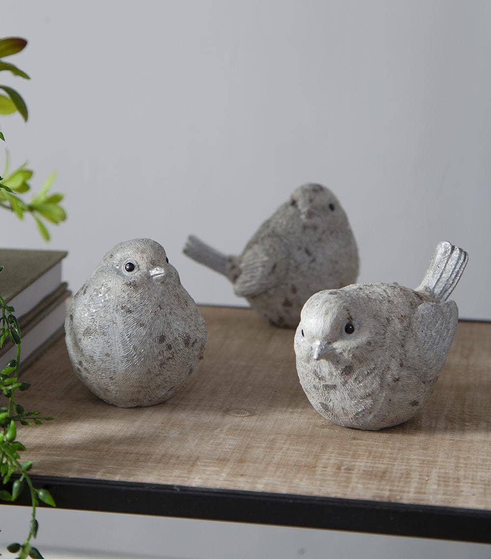 S/4 4.7x2.7x4"H Resin Sparkly Snow Bird 16S/CTN