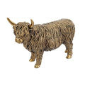 10x3.5x7" Lifelike Polyresin Highland Cow Statue