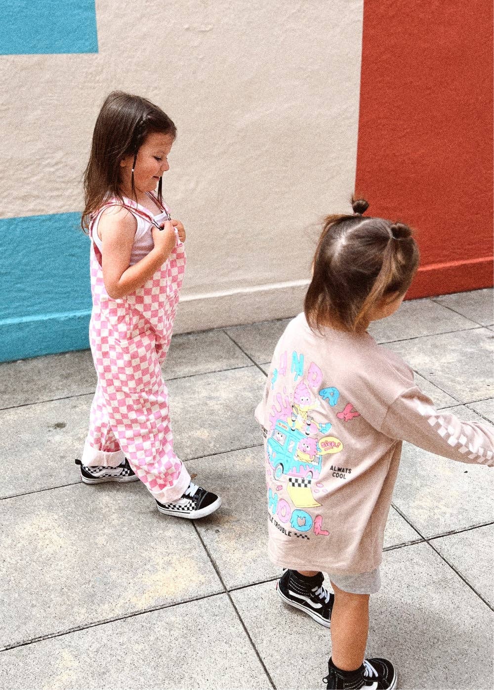 Pink Checkered Overalls