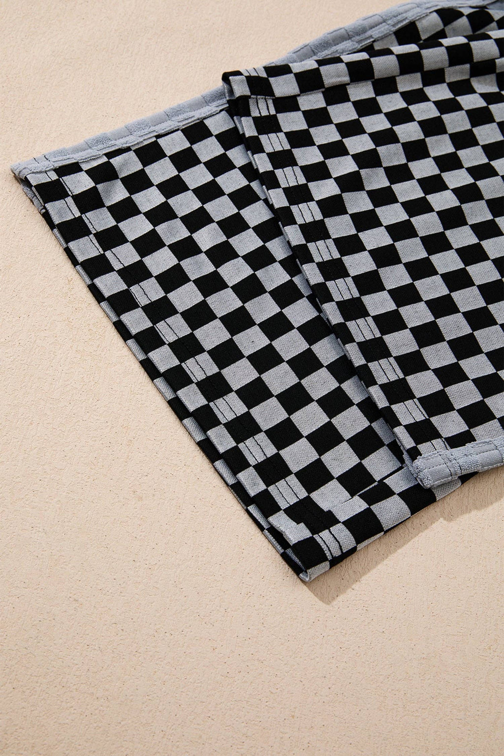 OMG! Checker Drawstring Waist Wide Leg Pants