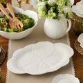 Le Jardin White Cabbage 3-D Oval Platter 17 in x 12.5 in