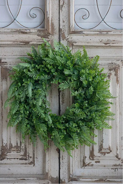 20x4x20" Greenery Wreath - Green