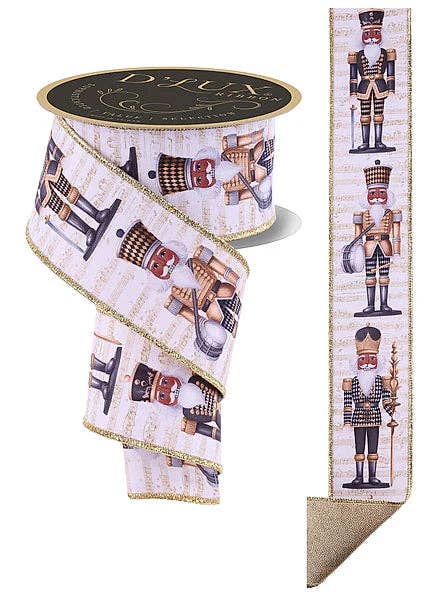 2.5"X10YD NUTCRACKER/FUSED- WHITE/BLACK/GOLD/BROWN- LX122402