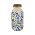 D5.7x12.5" Blue White Ceramic Vase w/ Traditional Floral