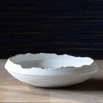 Gilded Organic Edge Shallow Bowl