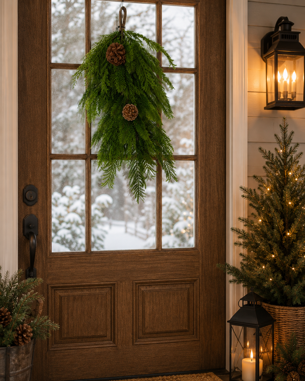 Mixed Christmas Cypress Drop 28"