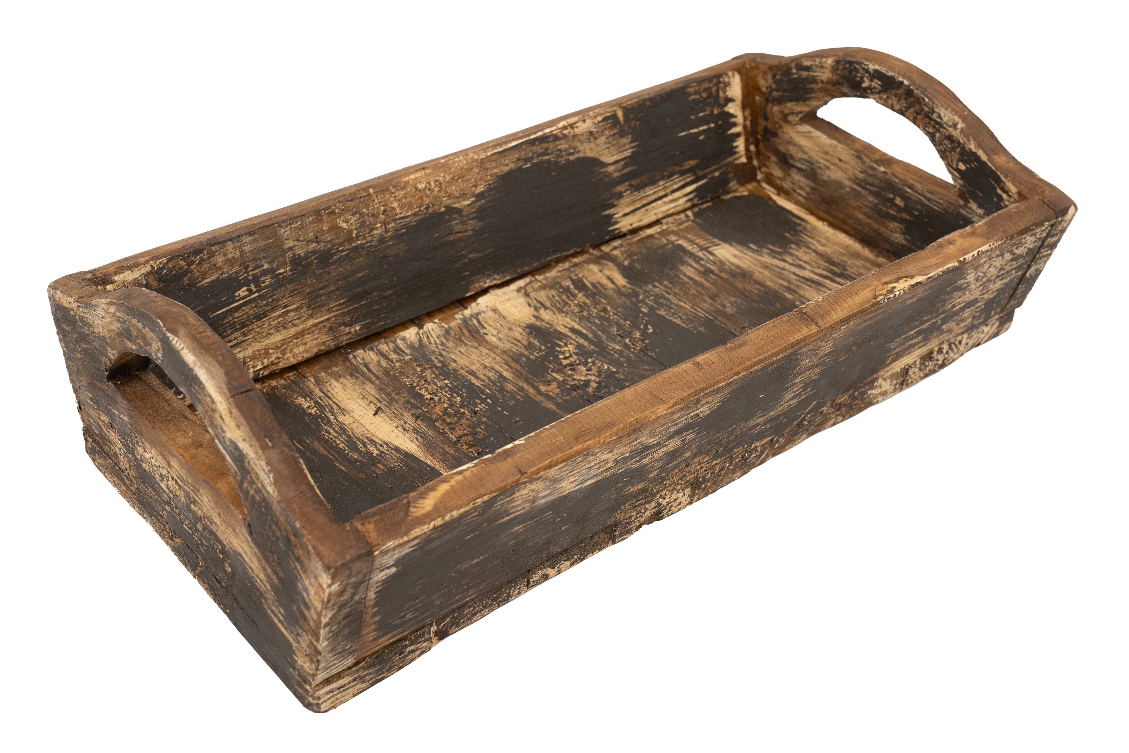 Kerrville Farmhouse Wood Tray W/ Handles-9x20x7 inches-NEW