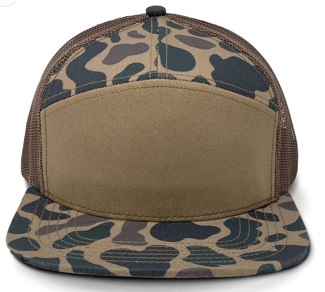 Bass Silhouette- “Old’s Cool” Camo Flatbill Snapback - Lost Hat Co.