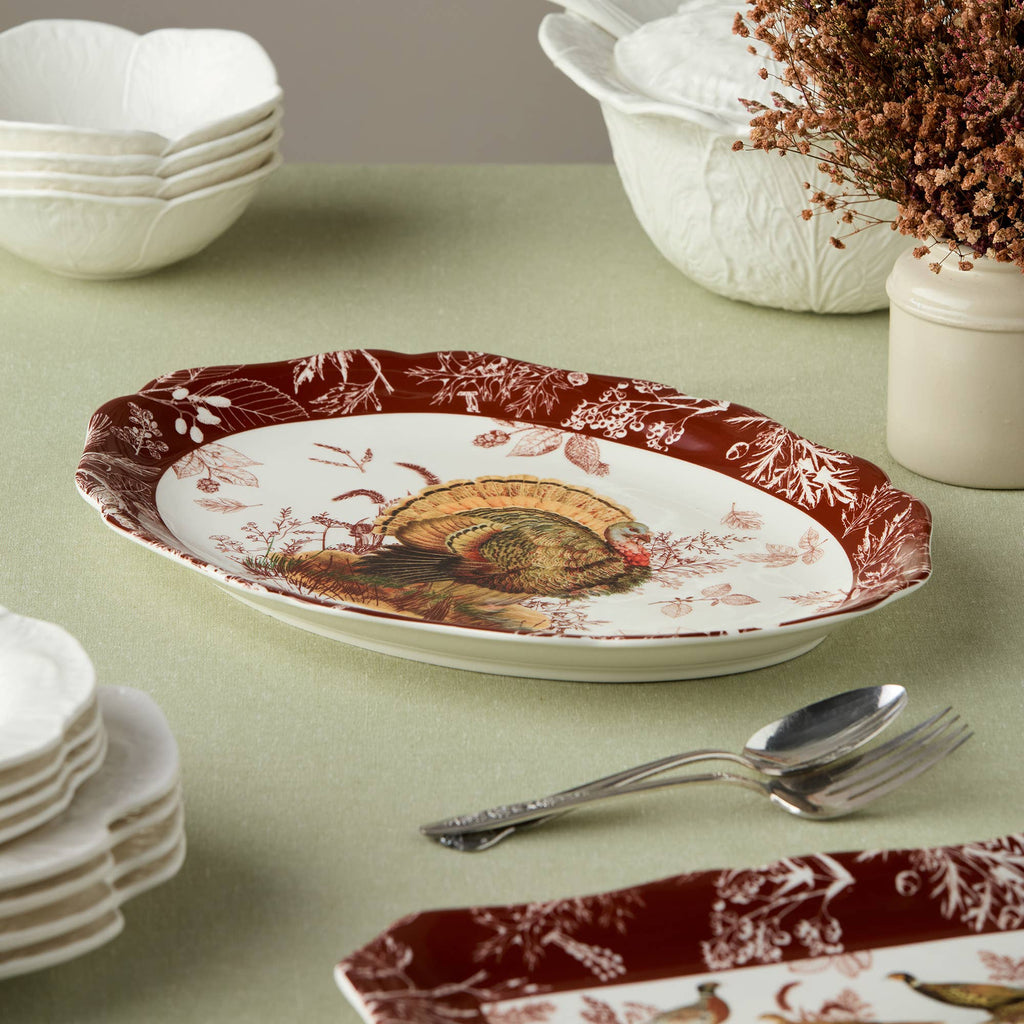 Pheasant Grove Oval Platter 16" x 12"