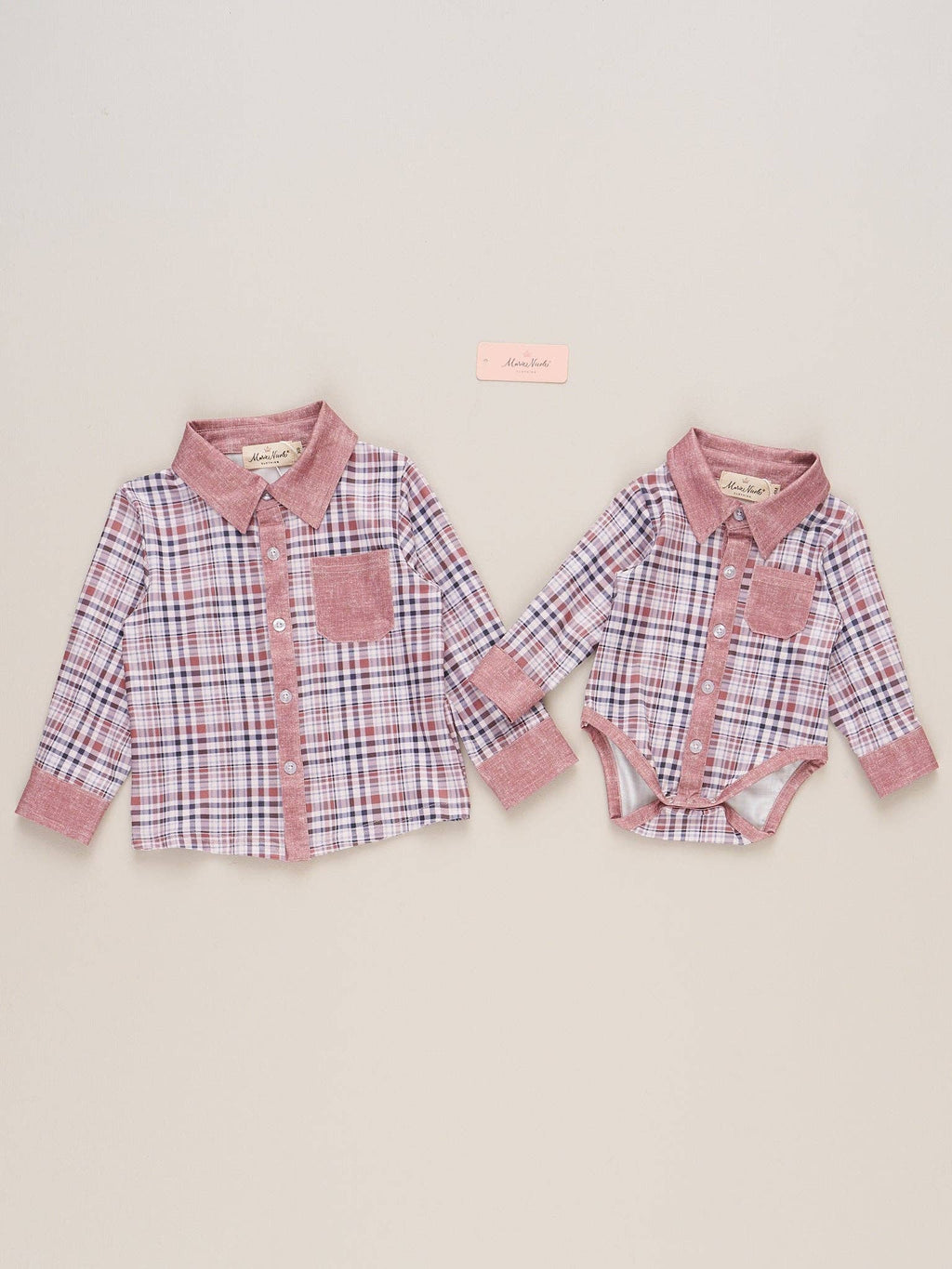 Pocket Button Up Plaid Bubble- Tan
