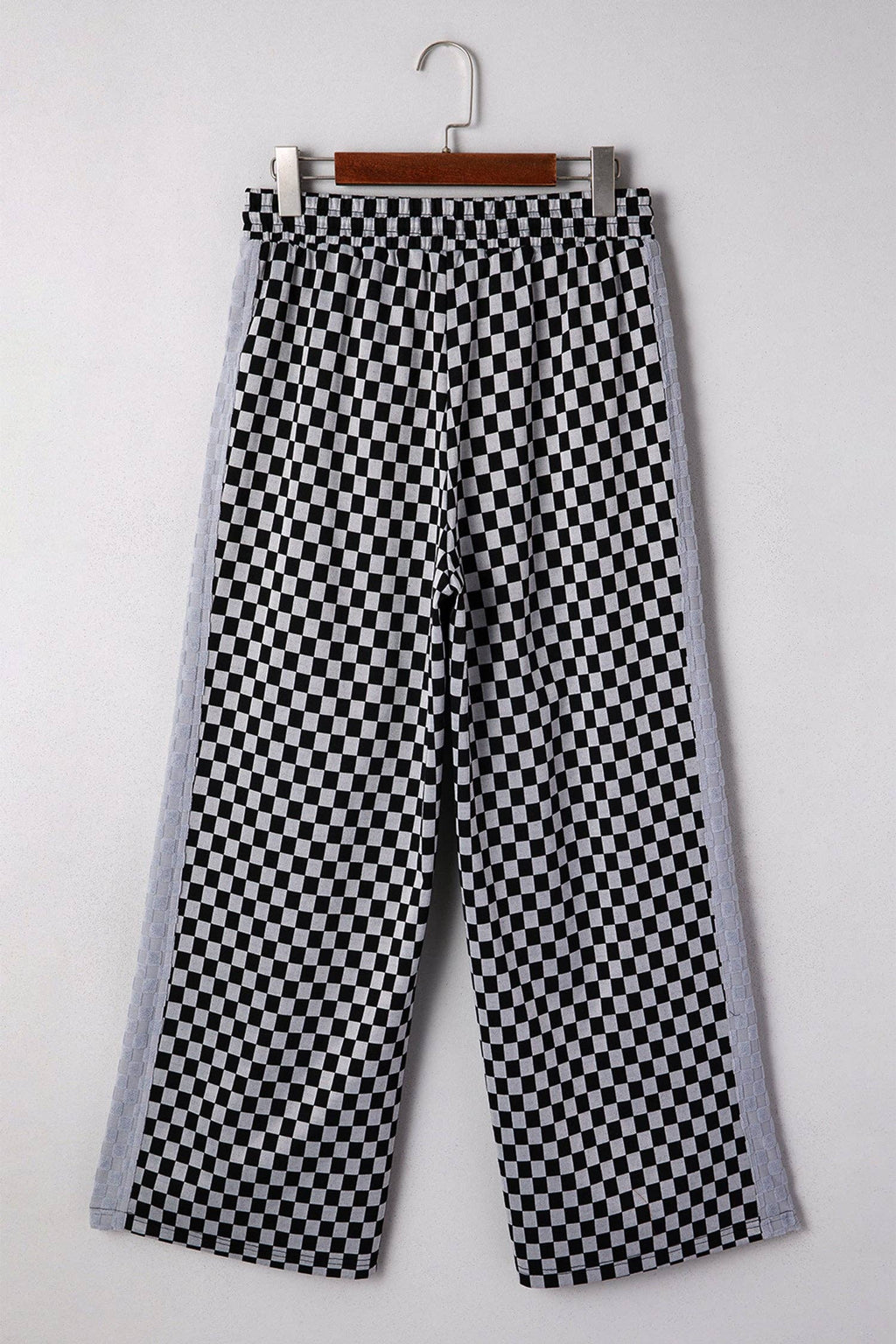 OMG! Checker Drawstring Waist Wide Leg Pants