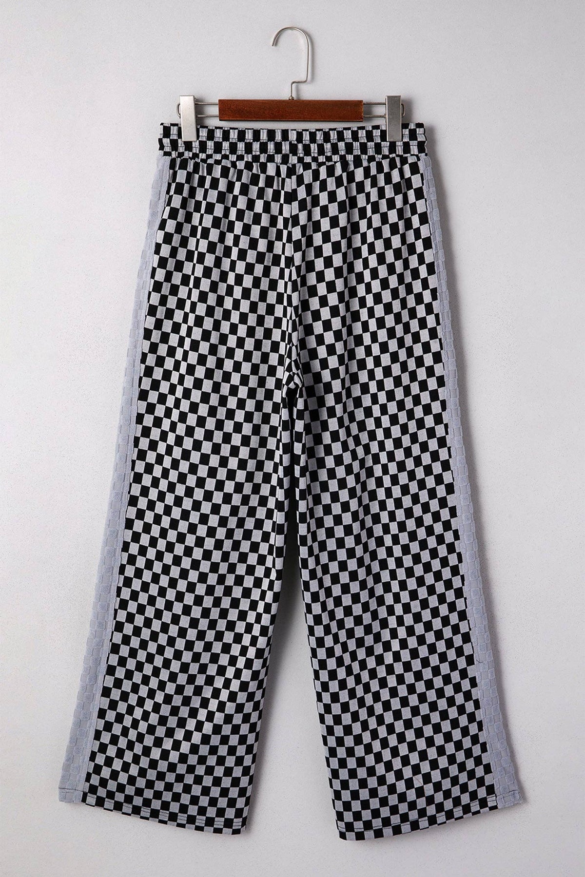 OMG! Checker Drawstring Waist Wide Leg Pants