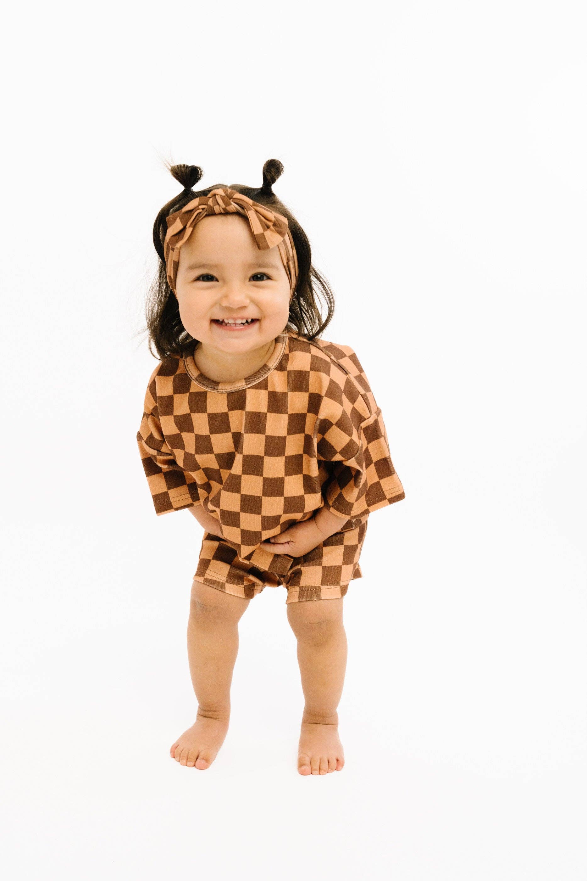 Espresso Checkered Slouchy Set
