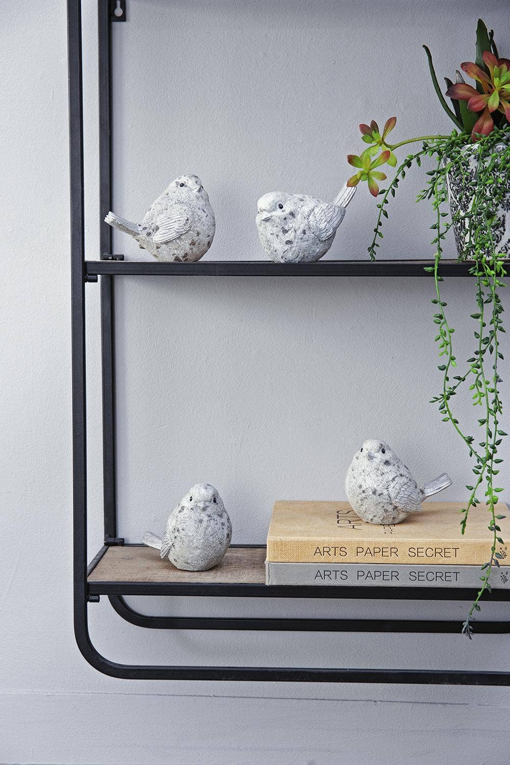 S/4 4.7x2.7x4"H Resin Sparkly Snow Bird 16S/CTN