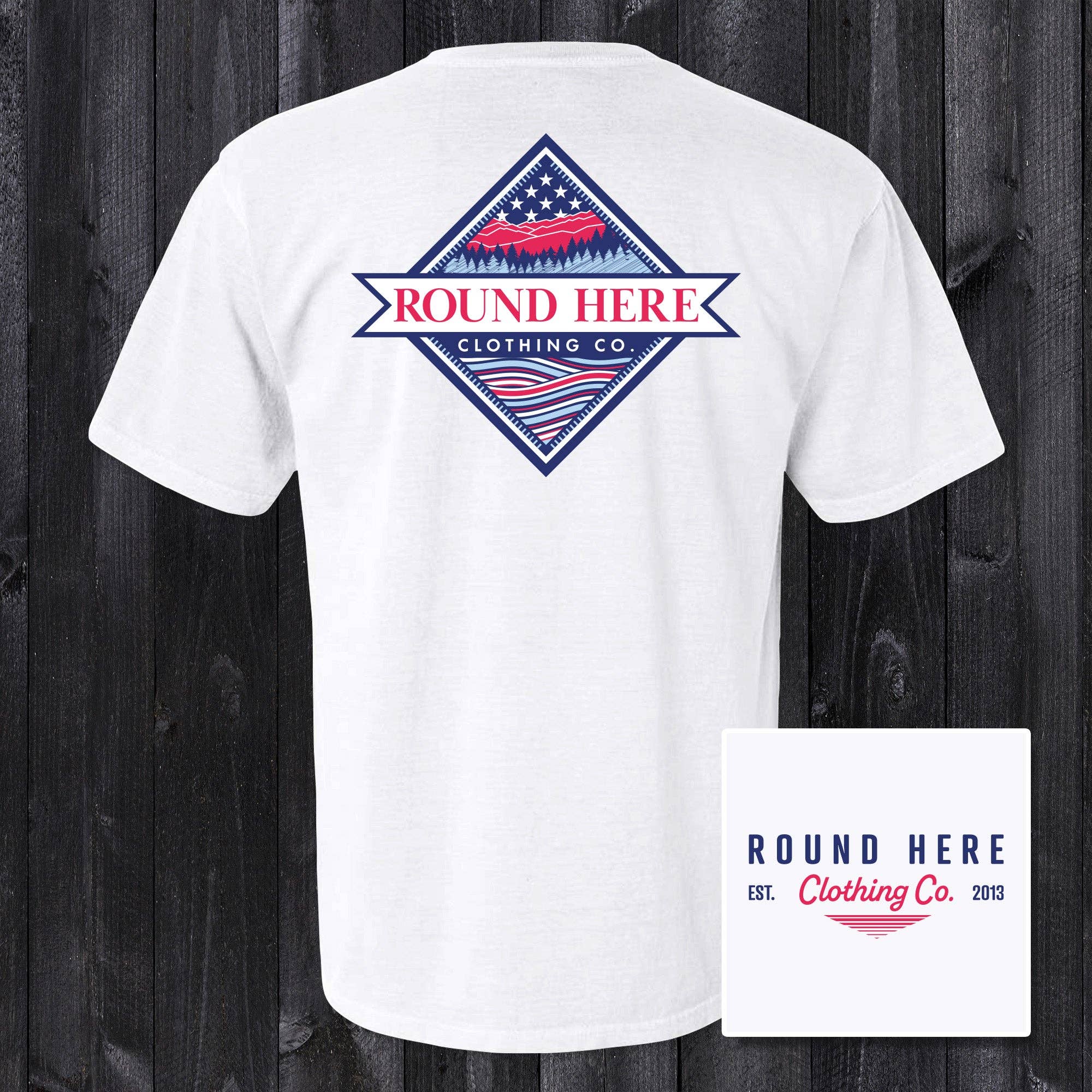 'Round Here Clothing Patriotic Mountains
