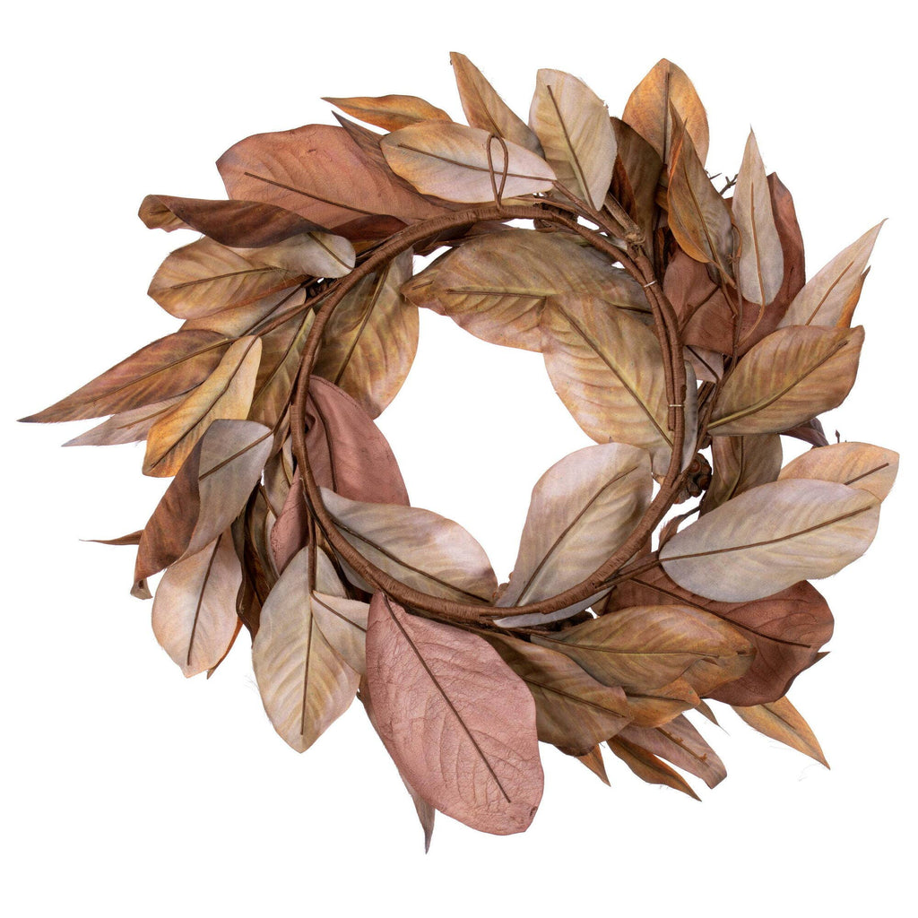 Vickerman 24" Brown Magnolia Leaf Wreath