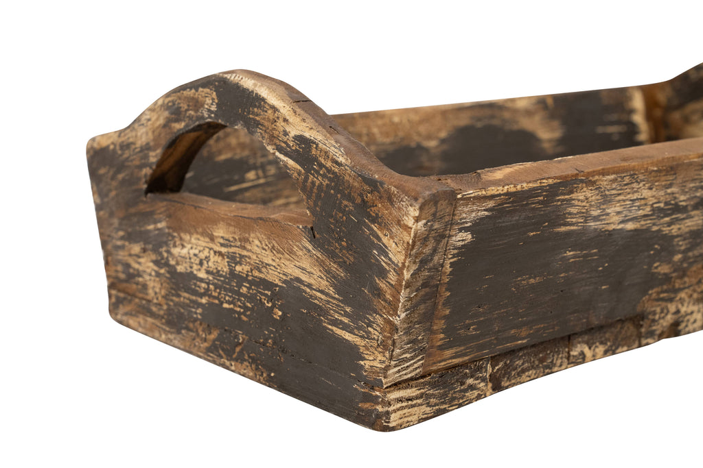 Kerrville Farmhouse Wood Tray W/ Handles-9x20x7 inches-NEW
