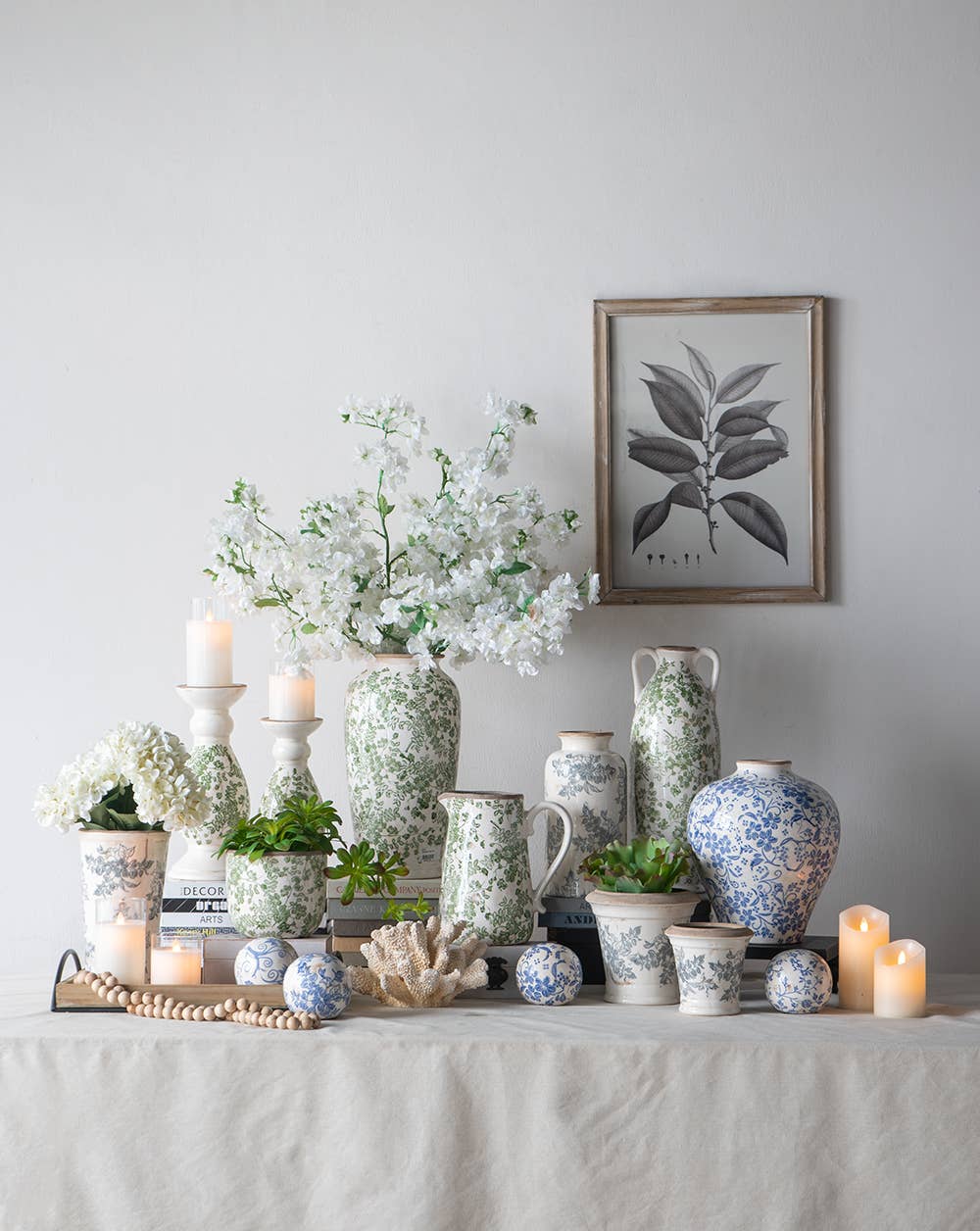 8x5.5x9" Verdant Garden Ceramic Pitcher