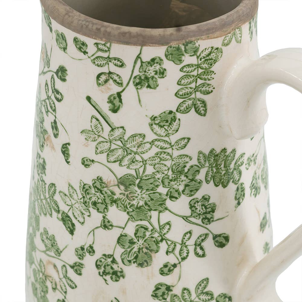 8x5.5x9" Verdant Garden Ceramic Pitcher