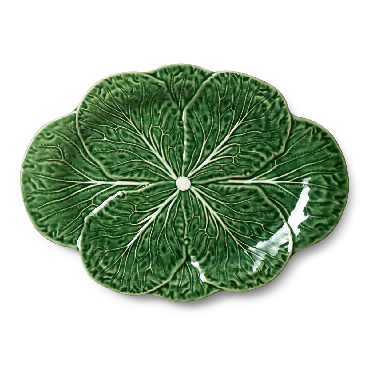 Le Jardin Cabbage 3-D Oval Platter 17in x 12.5in