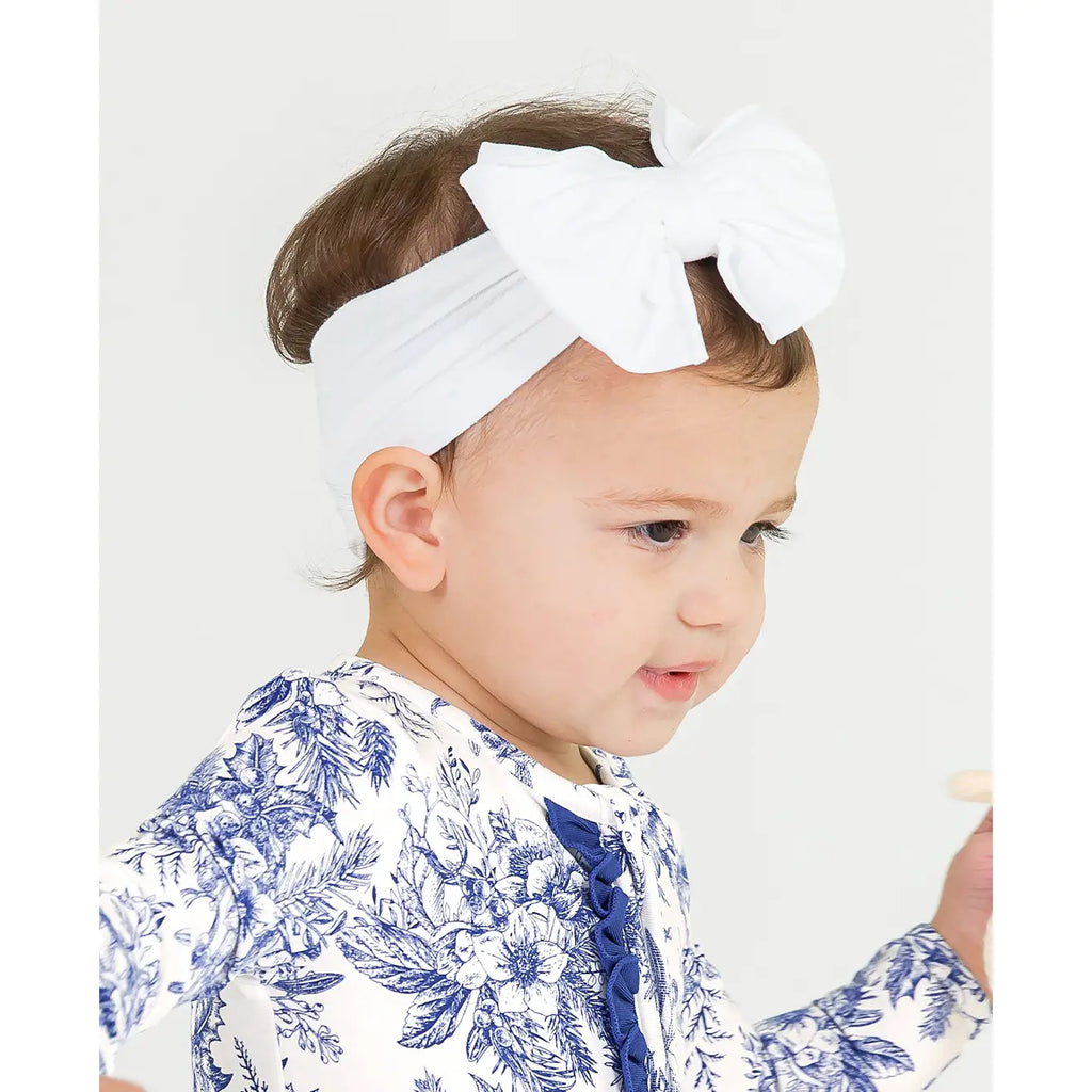 Girls White Big Bow Headband