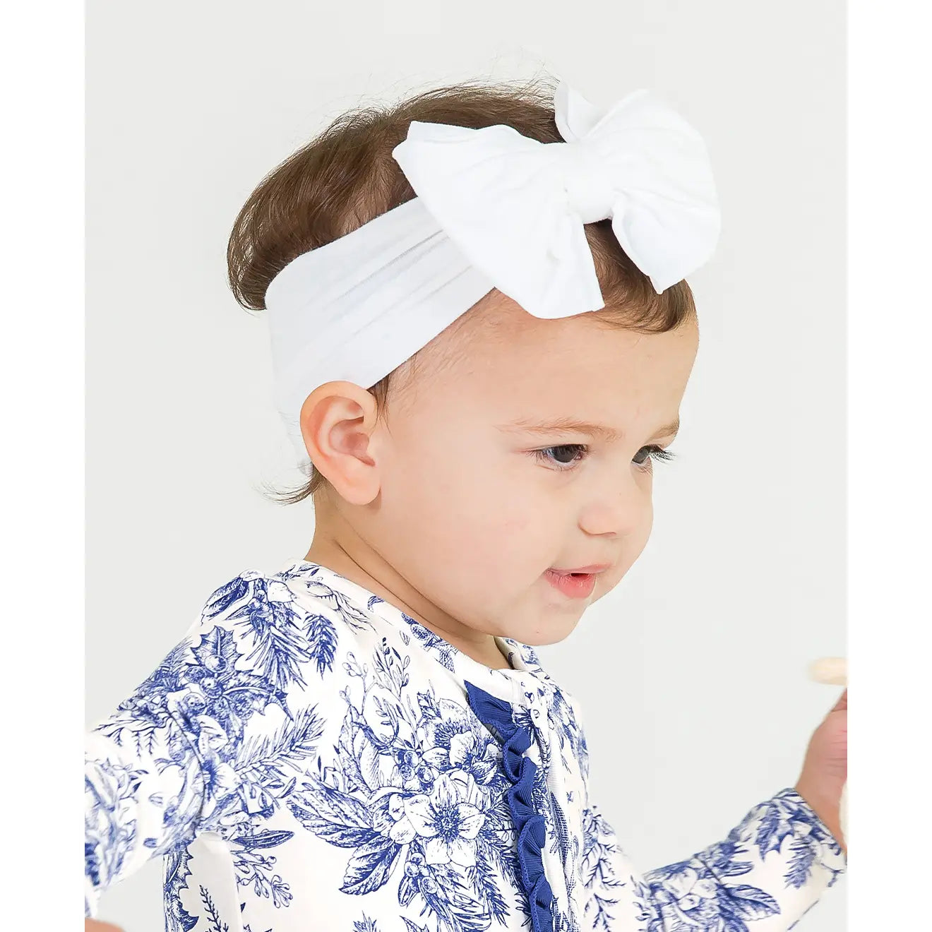 Girls White Big Bow Headband