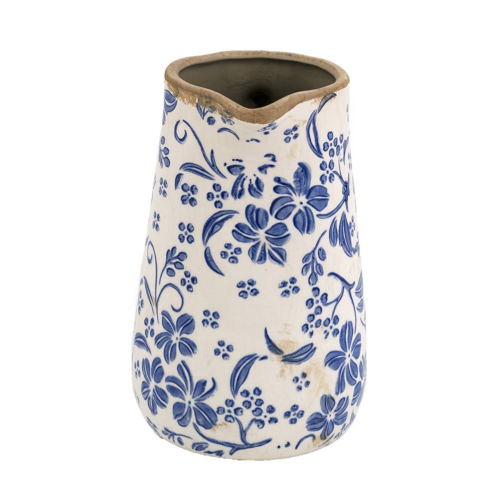 6.5x4.5x7" Delft Blossom Ceramic Pitcher
