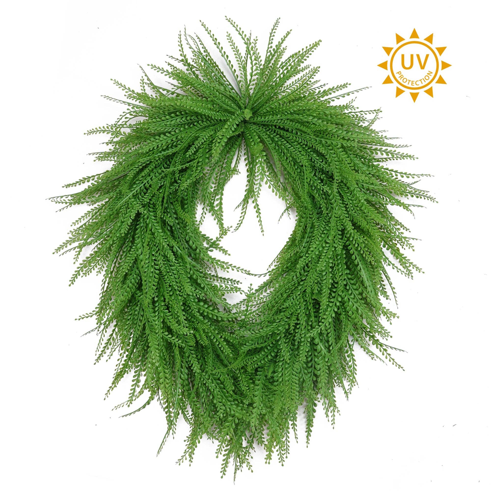 Artificial Bead Grass Wreath, Oval 26",  Green, UV