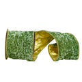 Vickerman 4"x5yd Moss Green Crushed Velvet Ribbon