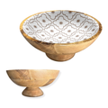 White Medallion 12" Decorative Pedestal Bowl Item 2-45