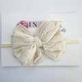 Skinny Mini Ruffled Headband- Ivory
